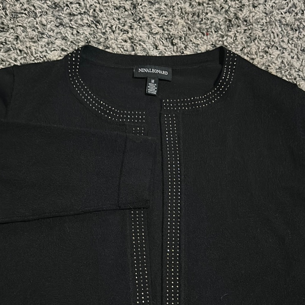 Nina Leonard Black Cardigan
